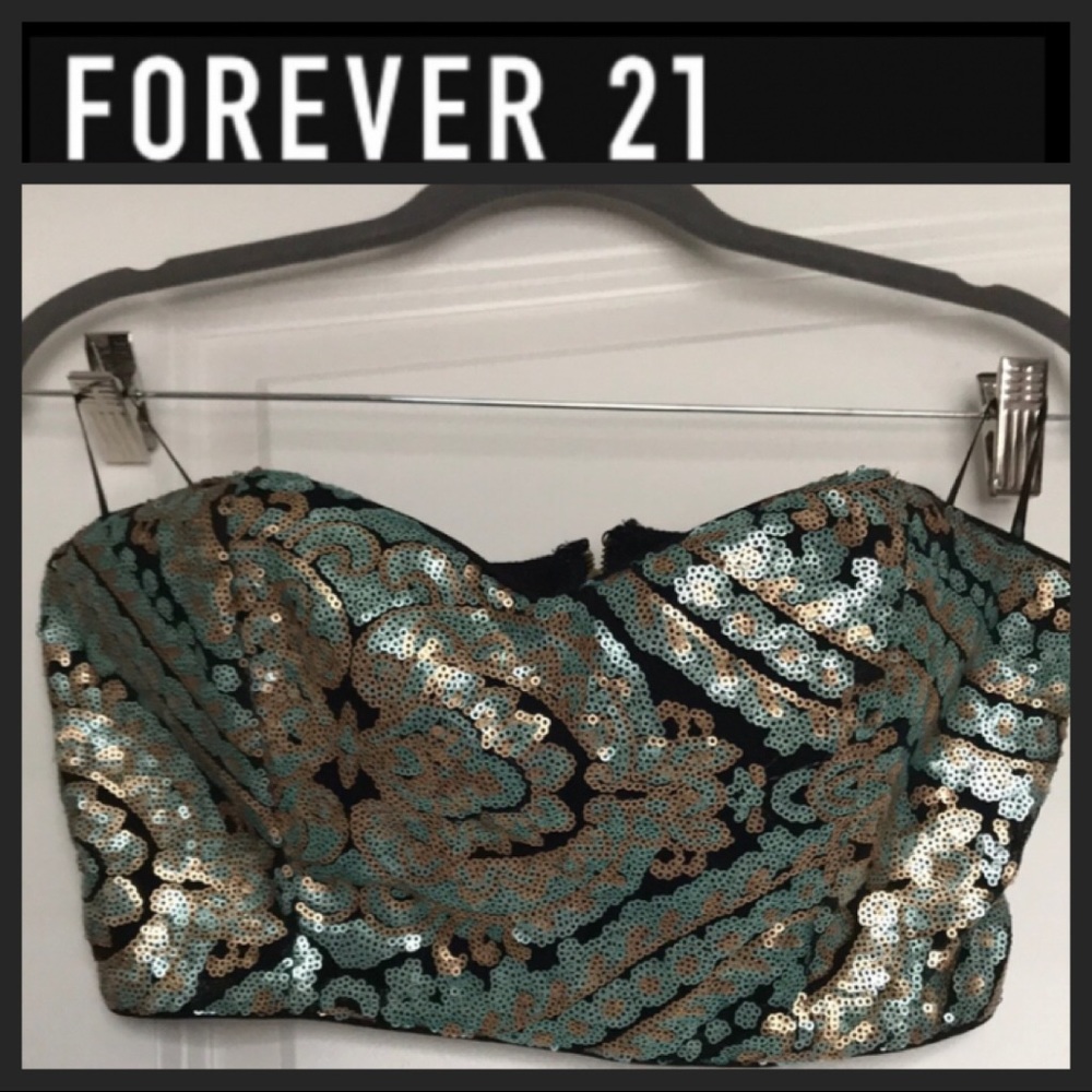 F21 Sequin Bandeau Top